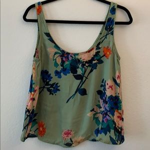 Green floral kimchi blue tank top